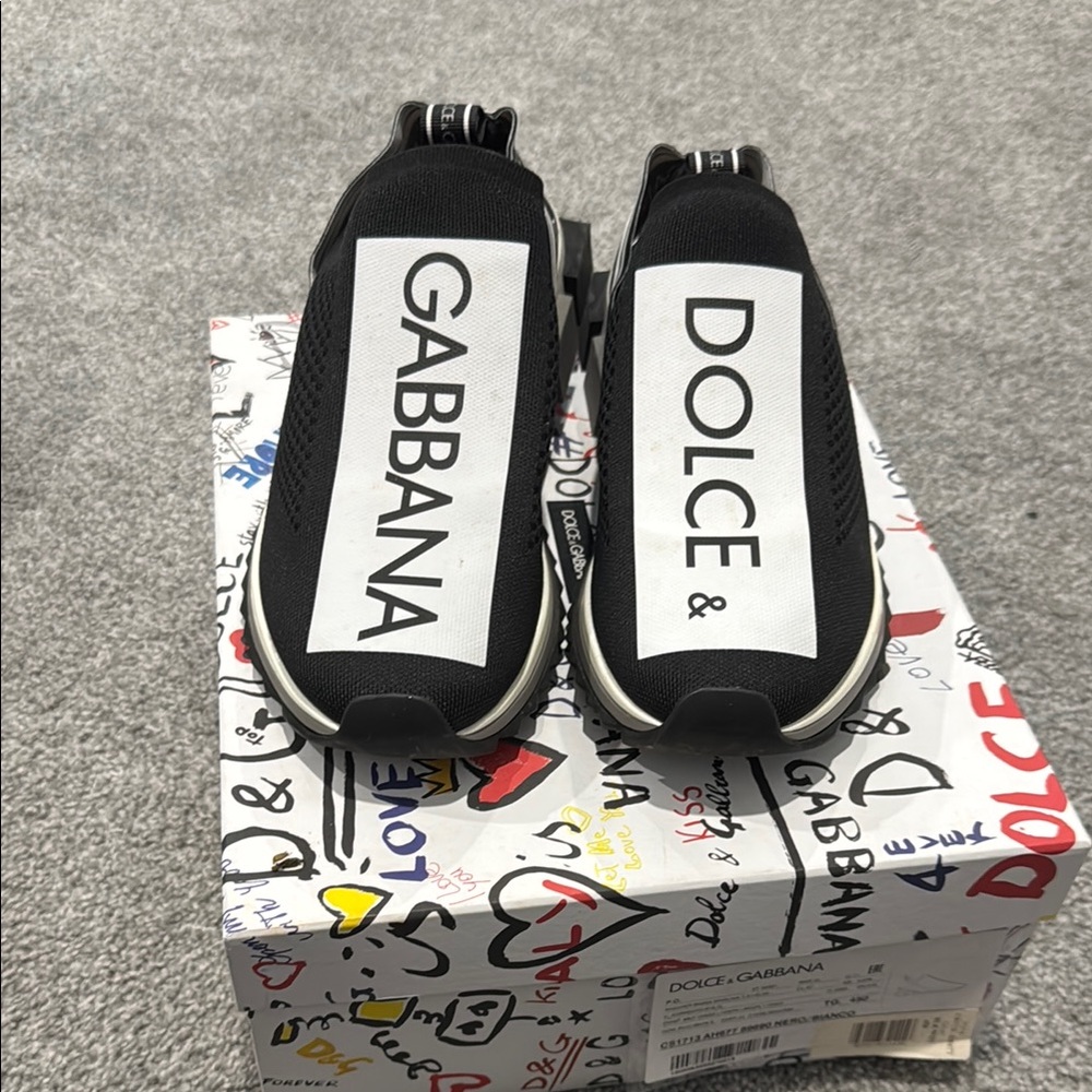 Dolce & Gabbana Black Slip-On Sneakers